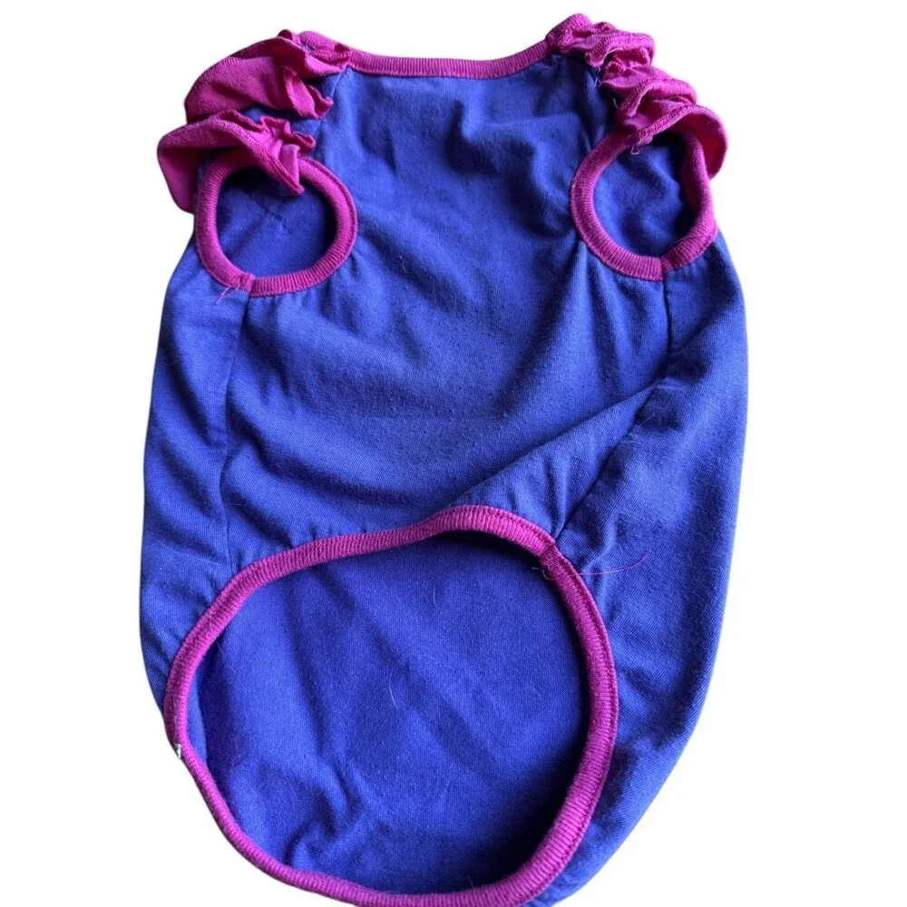 Two Hello Kitty T Shirts For Cats Bright Colors Purple Pink Adorable Fur Baby S